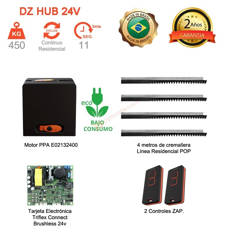 Motor para Puerta Corrediza de 450 KG Brushless 24v