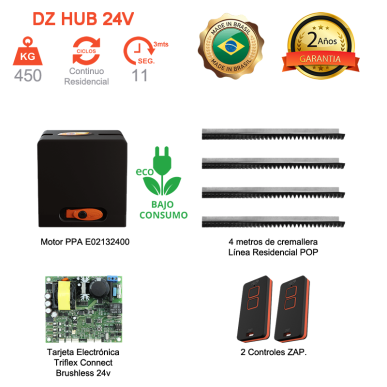 Motor para Puerta Corrediza de 450 KG Brushless 24v