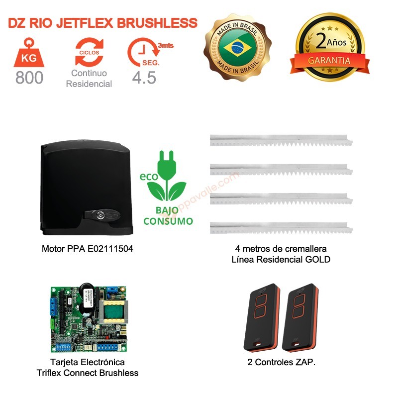 Motor para Puerta Corrediza de 800 KG Jetflex Brushless