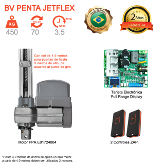 Motor con Riel de 1.5 Metros Para Puerta Levadiza Basculante de 450 KG 3 Metros Jetflex