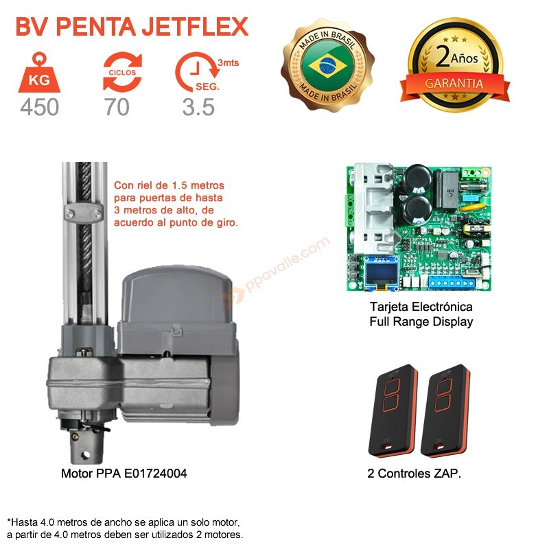 Motor con Riel de 1.5 Metros Para Puerta Levadiza Basculante de 450 KG 3 Metros Jetflex Motor con Riel de 1.5 Metros Para Puerta Levadiza Basculante de 450 KG 3 Metros Jetflex