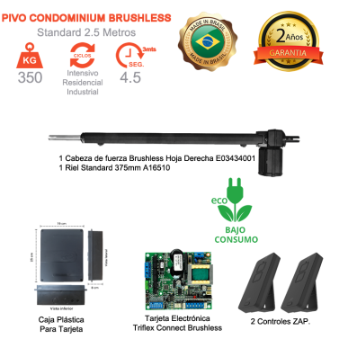 Pivo Condominium Jetflex Brushless Standar 2.5 Metros (Una Hoja Derecha)