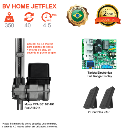 Bv Home Jetflex 350 con Riel de 2.5 Metros