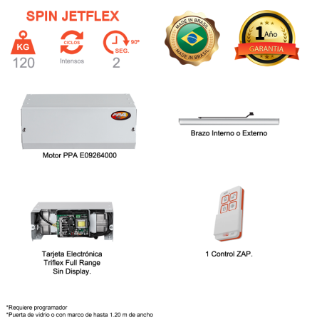 SPIN Jetflex para puerta peatonal batiente